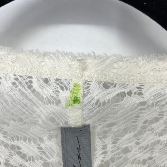 Raquel Allegra Top Womens Size Large Bias Long Sleeve Silk Lace Ivory NWT - Picture 6 of 8